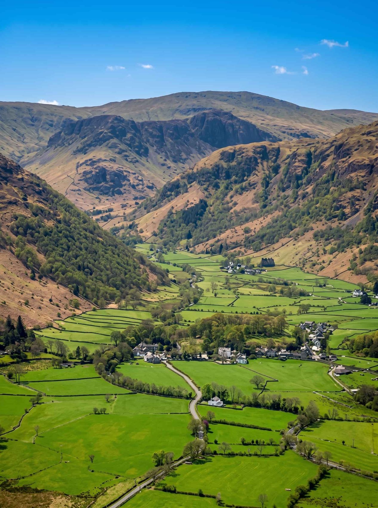Castle Crag rising from the wooded Jaws of Borrowdale, Lake District