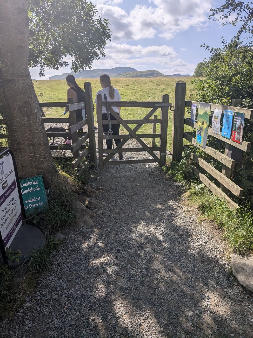 Gate into the Castlerigg Stone Circle field on the lane from Keswick