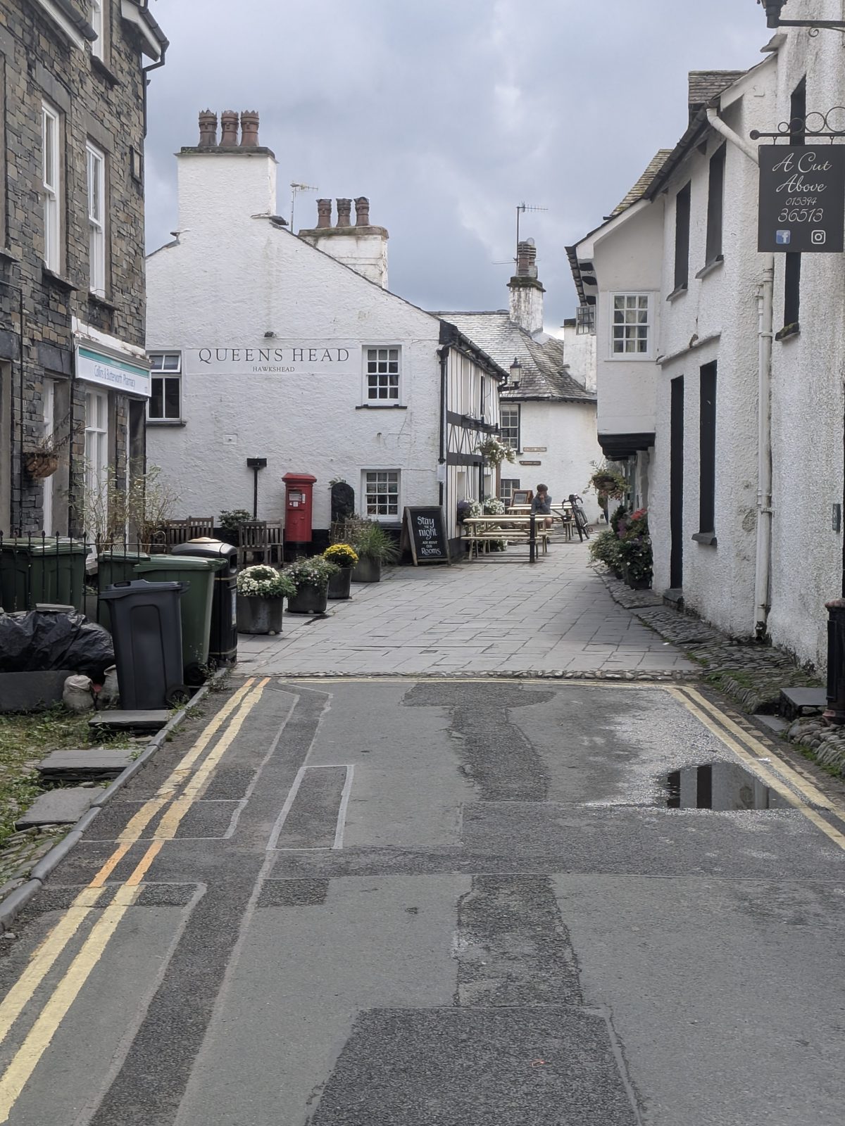 The road into Hawkshead village