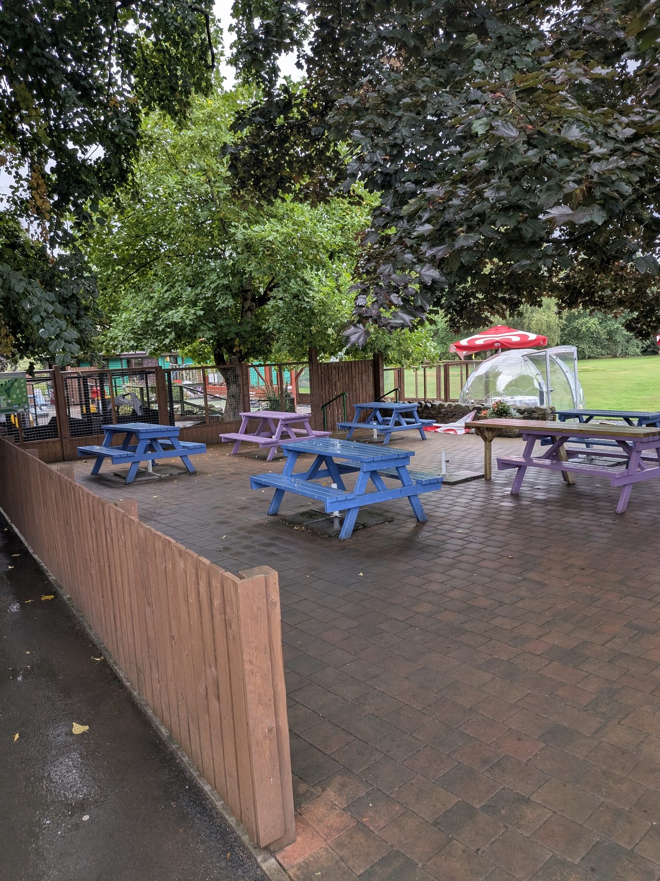 Outdoor seating at Café Hope, Hope Park, Keswick