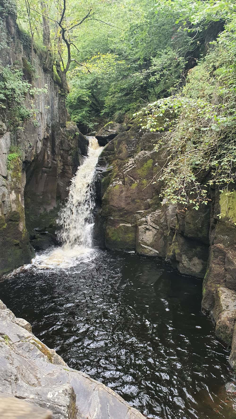 Pecca Falls, a series of stepped waterfalls on the River Twiss, Ingleton Waterfalls Trail