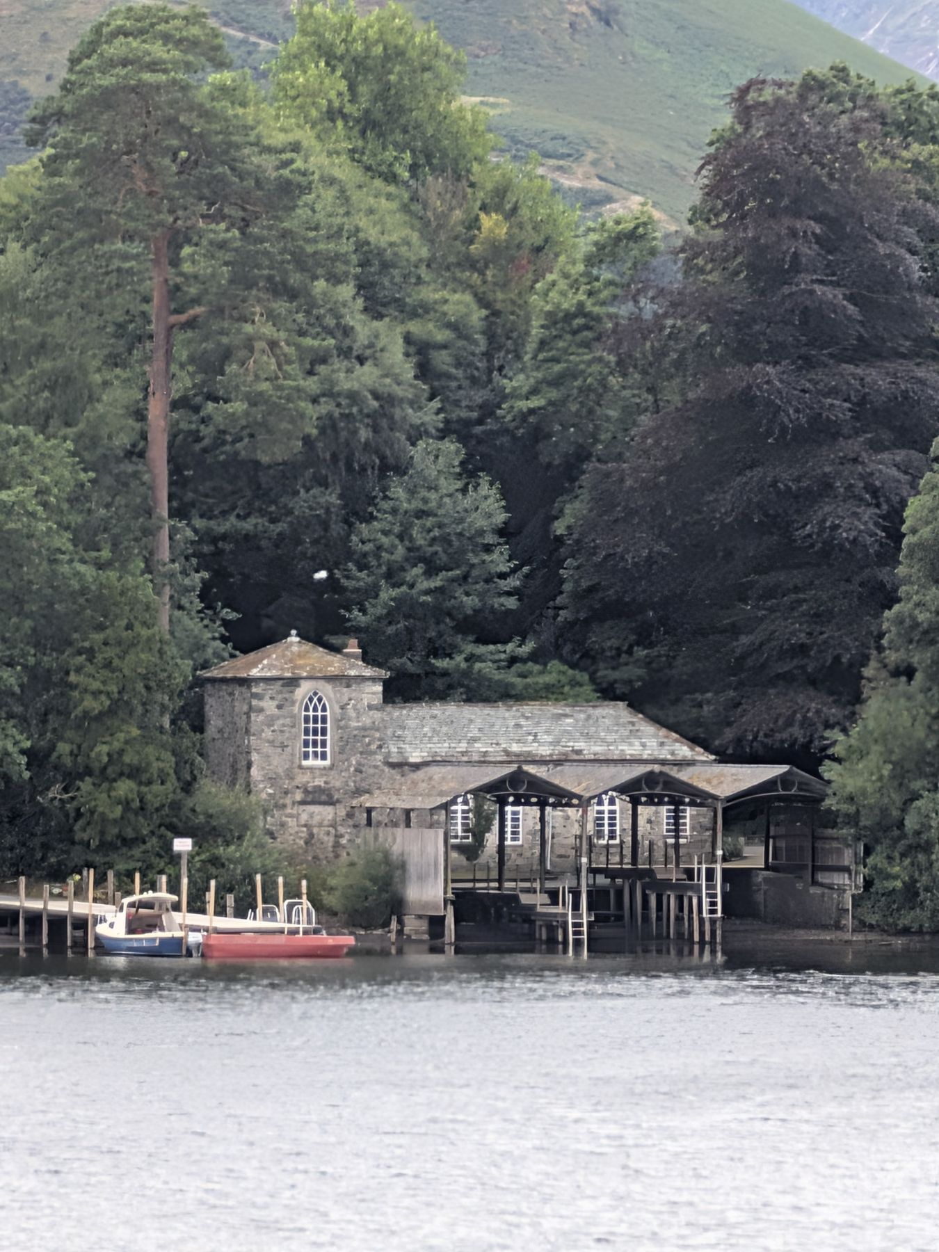 The historic Derwent Isle Boathouse on Derwentwater, Keswick