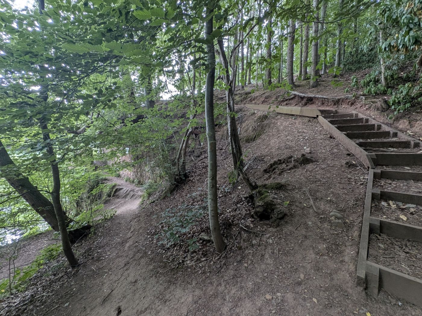 The exterior entrances of Lacy's Caves in the red sandstone above the River Eden, Kirkoswald
