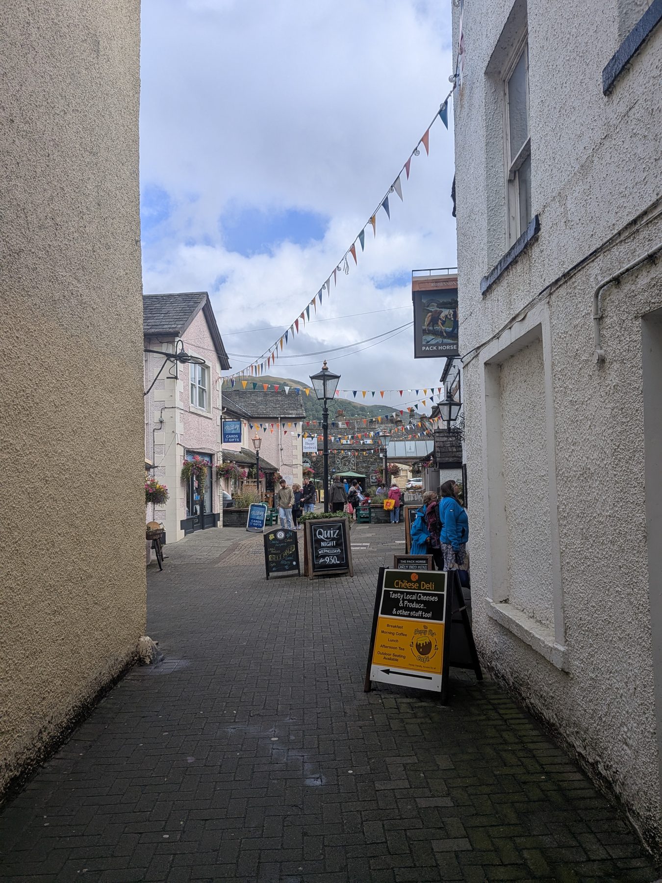 The entrance to Packhorse Court off Main Street, Keswick