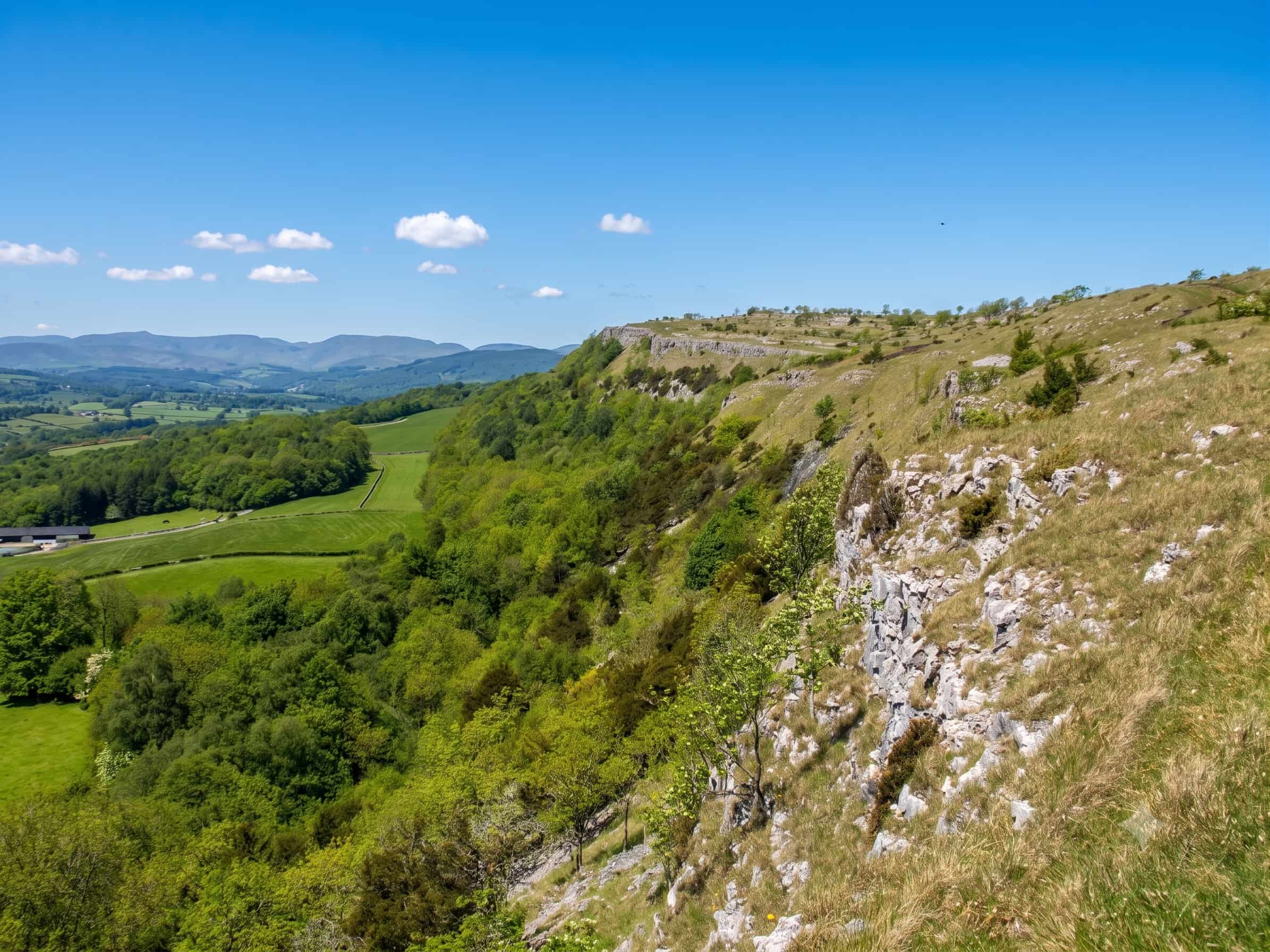 The limestone escarpment of Scout Scar above Kendal, Lake District