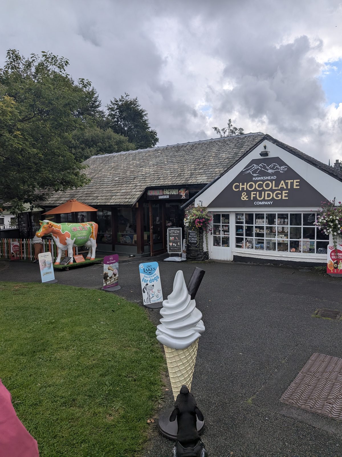 The Hawkshead Chocolate & Fudge Company shopfront, part of The Chocolate Factory Hawkshead