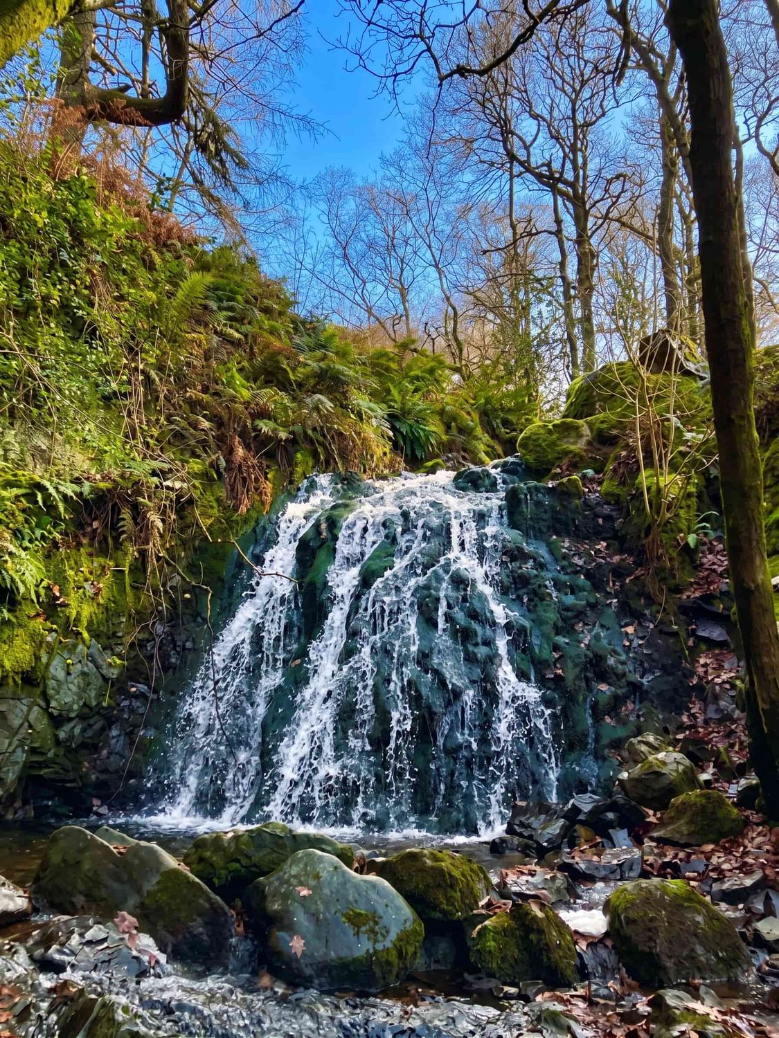The waterfalls of Tom Gill below Tarn Hows, near Coniston, Lake District